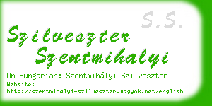 szilveszter szentmihalyi business card
